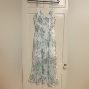 NWT Indikah Dress Floral frill spaghetti straps fairy size large